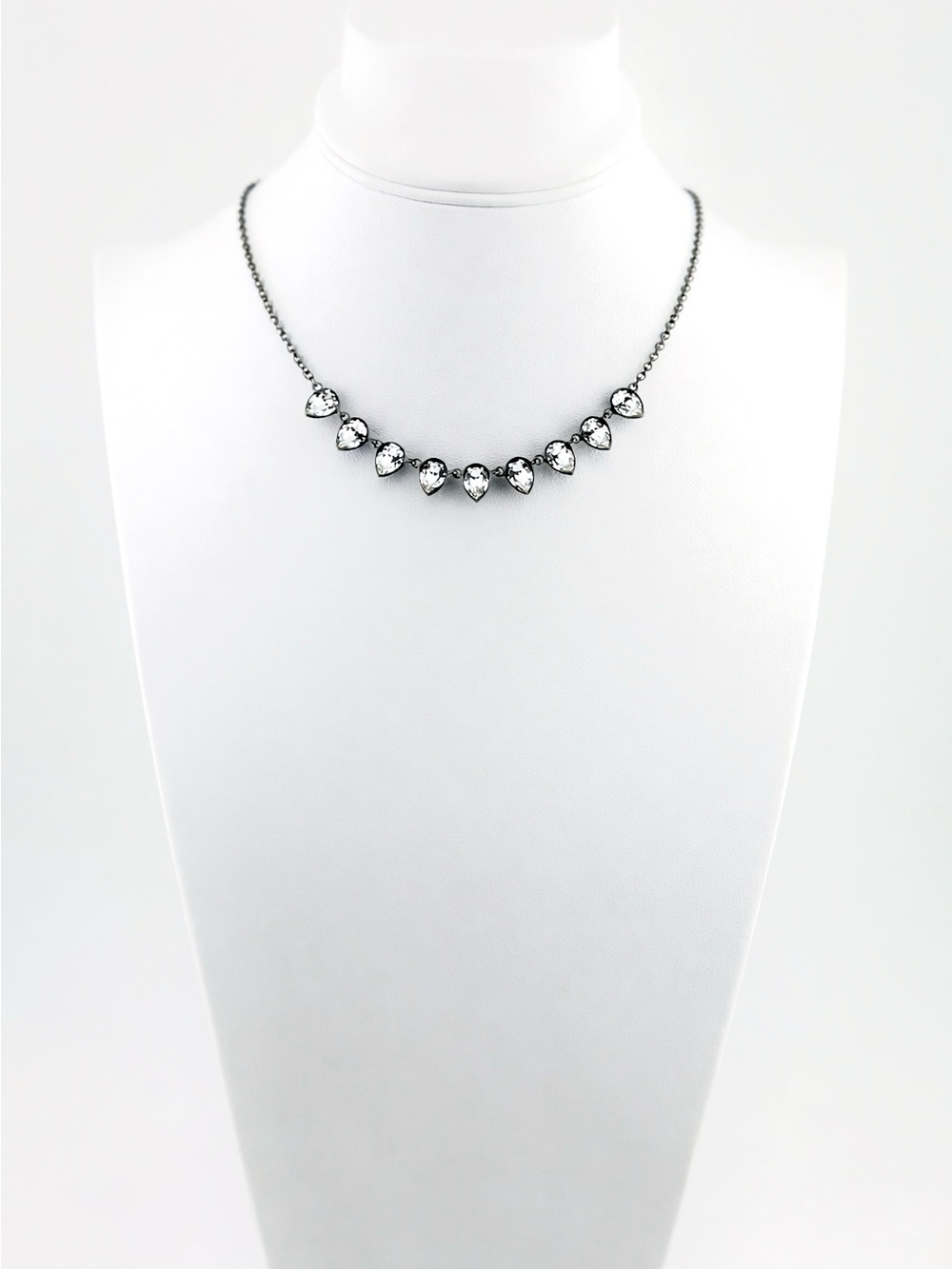 TINY TEARDROPS NECKLACE, GUNMETAL
Touchstone Crystal by Swarovski